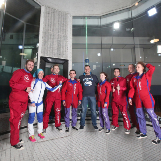 Team in aerotube